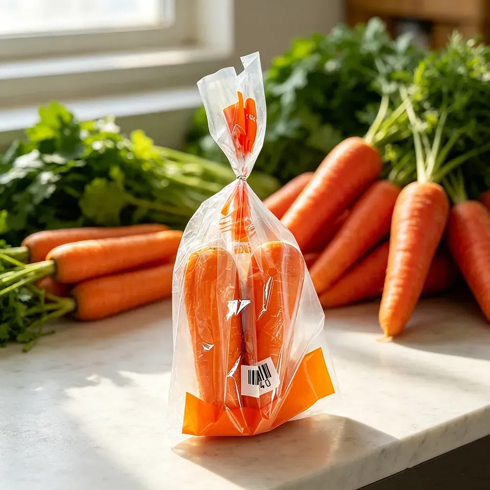 CPP Wicket Bags for Fresh Carrot Packaging