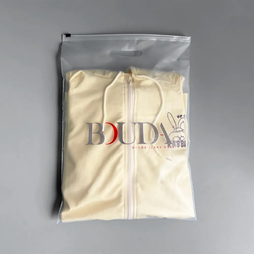 Clear slider zip bags for packaging clothes